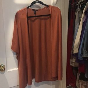 F21 Flowy burnt orange faux suede kimono